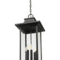 Z-Lite Tiberius 12" 6-Light Candelabra Base Black Aluminum Clear Seedy Glass Shade Outdoor Chain Mount Ceiling Fixture