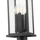 Z-Lite Tiberius 12" W x 120" H 4-Light Candelabra Base Black Aluminum Clear Seedy Glass Shade Outdoor Post Mounted Fixture