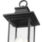Z-Lite Tiberius 14" W x 107" H 4-Light Candelabra Base Black Aluminum Clear Seedy Glass Shade Outdoor Post Mounted Fixture