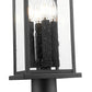 Z-Lite Tiberius 5017PHBR-5011P-BK 4-Light Clear Seedy Glass Shade Black Aluminum Outdoor Post Mounted Fixture