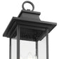 Z-Lite Tiberius 5017PHBR-518P-BK 4-Light Clear Seedy Glass Shade Black Aluminum Outdoor Post Mounted Fixture
