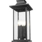 Z-Lite Tiberius 5017PHBS-BK 4-Light Candelabra Base Black Aluminum Clear Seedy Glass Shade Outdoor Post Mount Fixture
