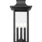 Z-Lite Tiberius 5017PHBS-BK 4-Light Candelabra Base Black Aluminum Clear Seedy Glass Shade Outdoor Post Mount Fixture