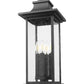 Z-Lite Tiberius 5017PHBS-BK 4-Light Candelabra Base Black Aluminum Clear Seedy Glass Shade Outdoor Post Mount Fixture