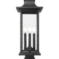 Z-Lite Tiberius 5017PHBS-SQPM-BK 4-Light Candelabra Base Black Aluminum Clear Seedy Glass Shade Outdoor Pier Mounted Fixture