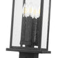 Z-Lite Tiberius 5017PHBS-SQPM-BK 4-Light Candelabra Base Black Aluminum Clear Seedy Glass Shade Outdoor Pier Mounted Fixture