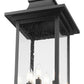 Z-Lite Tiberius 5017PHXLR-5010P-BK 6-Light Candelabra Base Black Aluminum Clear Seedy Glass Shade Outdoor Post Mounted Fixture