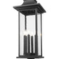 Z-Lite Tiberius 5017PHXLR-533PM-BK 6-Light Candelabra Base Black Aluminum Clear Seedy Glass Shade Outdoor Pier Mounted Fixture