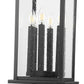 Z-Lite Tiberius 5017PHXLR-533PM-BK 6-Light Candelabra Base Black Aluminum Clear Seedy Glass Shade Outdoor Pier Mounted Fixture
