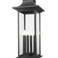 Z-Lite Tiberius 5017PHXLR-533PM-BK 6-Light Candelabra Base Black Aluminum Clear Seedy Glass Shade Outdoor Pier Mounted Fixture