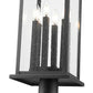 Z-Lite Tiberius 5017PHXLR-564P-BK 6-Light Candelabra Base Black Aluminum Clear Seedy Glass Shade Outdoor Post Mounted Fixture