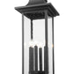 Z-Lite Tiberius 5017PHXLR-BK 6-Light Candelabra Base Black Aluminum Clear Seedy Glass Shade Outdoor Post Mount Fixture