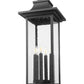 Z-Lite Tiberius 5017PHXLR-BK 6-Light Candelabra Base Black Aluminum Clear Seedy Glass Shade Outdoor Post Mount Fixture