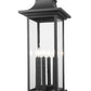 Z-Lite Tiberius 5017PHXLR-BK 6-Light Candelabra Base Black Aluminum Clear Seedy Glass Shade Outdoor Post Mount Fixture