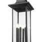 Z-Lite Tiberius 5017PHXLS-BK 6-Light Candelabra Base Black Aluminum Clear Seedy Glass Shade Outdoor Post Mount Fixture