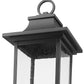 Z-Lite Tiberius 5017PHXLS-BK 6-Light Candelabra Base Black Aluminum Clear Seedy Glass Shade Outdoor Post Mount Fixture