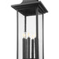 Z-Lite Tiberius 5017PHXLS-BK 6-Light Candelabra Base Black Aluminum Clear Seedy Glass Shade Outdoor Post Mount Fixture