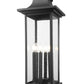 Z-Lite Tiberius 5017PHXLS-BK 6-Light Candelabra Base Black Aluminum Clear Seedy Glass Shade Outdoor Post Mount Fixture