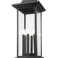 Z-Lite Tiberius 5017PHXLS-SQPM-BK 6-Light Candelabra Base Black Aluminum Clear Seedy Glass Shade Outdoor Pier Mounted Fixture