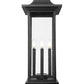 Z-Lite Tiberius 5017PHXLS-SQPM-BK 6-Light Candelabra Base Black Aluminum Clear Seedy Glass Shade Outdoor Pier Mounted Fixture