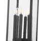 Z-Lite Tiberius 5017PHXLS-SQPM-BK 6-Light Candelabra Base Black Aluminum Clear Seedy Glass Shade Outdoor Pier Mounted Fixture