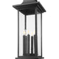 Z-Lite Tiberius 5017PHXLS-SQPM-BK 6-Light Candelabra Base Black Aluminum Clear Seedy Glass Shade Outdoor Pier Mounted Fixture