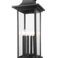 Z-Lite Tiberius 5017PHXLS-SQPM-BK 6-Light Candelabra Base Black Aluminum Clear Seedy Glass Shade Outdoor Pier Mounted Fixture