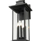 Z-Lite Tiberius 5017XL-BK 6-Light Candelabra Base Black Aluminum Clear Seedy Glass Shade Outdoor Wall Light