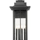 Z-Lite Tiberius 5017XL-BK 6-Light Candelabra Base Black Aluminum Clear Seedy Glass Shade Outdoor Wall Light