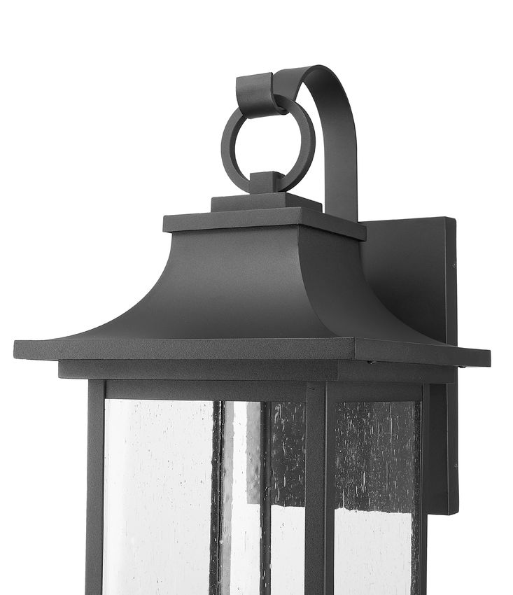 Z-Lite Tiberius 5017XL-BK 6-Light Candelabra Base Black Aluminum Clear Seedy Glass Shade Outdoor Wall Light