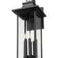 Z-Lite Tiberius 5017XL-BK 6-Light Candelabra Base Black Aluminum Clear Seedy Glass Shade Outdoor Wall Light
