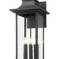 Z-Lite Tiberius 5017XL-BK 6-Light Candelabra Base Black Aluminum Clear Seedy Glass Shade Outdoor Wall Light