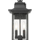 Z-Lite Tiberius 9" 2-Light Candelabra Base Black Aluminum Clear Seedy Glass Shade Outdoor Wall Light