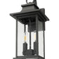 Z-Lite Tiberius 9" 2-Light Candelabra Base Black Aluminum Clear Seedy Glass Shade Outdoor Wall Light
