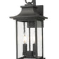Z-Lite Tiberius 9" 2-Light Candelabra Base Black Aluminum Clear Seedy Glass Shade Outdoor Wall Light