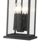 Z-Lite Tiberius 9" 4-Light Candelabra Base Black Aluminum Clear Seedy Glass Shade Outdoor Chain Mount Ceiling Fixture