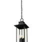 Z-Lite Tiberius 9" 4-Light Candelabra Base Black Aluminum Clear Seedy Glass Shade Outdoor Chain Mount Ceiling Fixture