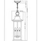 Z-Lite Tiberius 9" 4-Light Candelabra Base Black Aluminum Clear Seedy Glass Shade Outdoor Chain Mount Ceiling Fixture