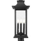 Z-Lite Tiberius 9" 4-Light Candelabra Base Black Aluminum Clear Seedy Glass Shade Outdoor Pier Mounted Fixture