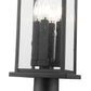 Z-Lite Tiberius 9" 4-Light Candelabra Base Black Aluminum Clear Seedy Glass Shade Outdoor Pier Mounted Fixture