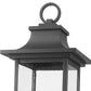 Z-Lite Tiberius 9" 4-Light Candelabra Base Black Aluminum Clear Seedy Glass Shade Outdoor Post Mount Fixture