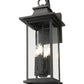 Z-Lite Tiberius 9" 4-Light Candelabra Base Black Aluminum Clear Seedy Glass Shade Outdoor Wall Light