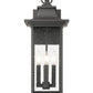 Z-Lite Tiberius 9" 4-Light Candelabra Base Black Aluminum Clear Seedy Glass Shade Outdoor Wall Light