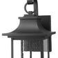 Z-Lite Tiberius 9" 4-Light Candelabra Base Black Aluminum Clear Seedy Glass Shade Outdoor Wall Light