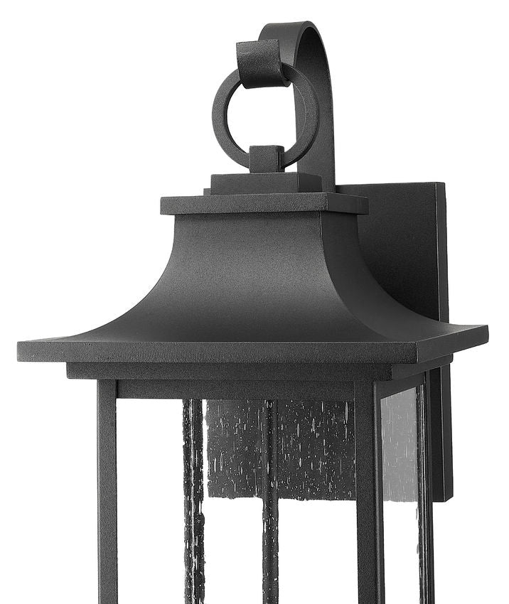 Z-Lite Tiberius 9" 4-Light Candelabra Base Black Aluminum Clear Seedy Glass Shade Outdoor Wall Light