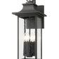 Z-Lite Tiberius 9" 4-Light Candelabra Base Black Aluminum Clear Seedy Glass Shade Outdoor Wall Light
