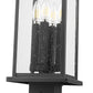 Z-Lite Tiberius 9" W x 119" H 4-Light Candelabra Base Black Aluminum Clear Seedy Glass Shade Outdoor Post Mounted Fixture
