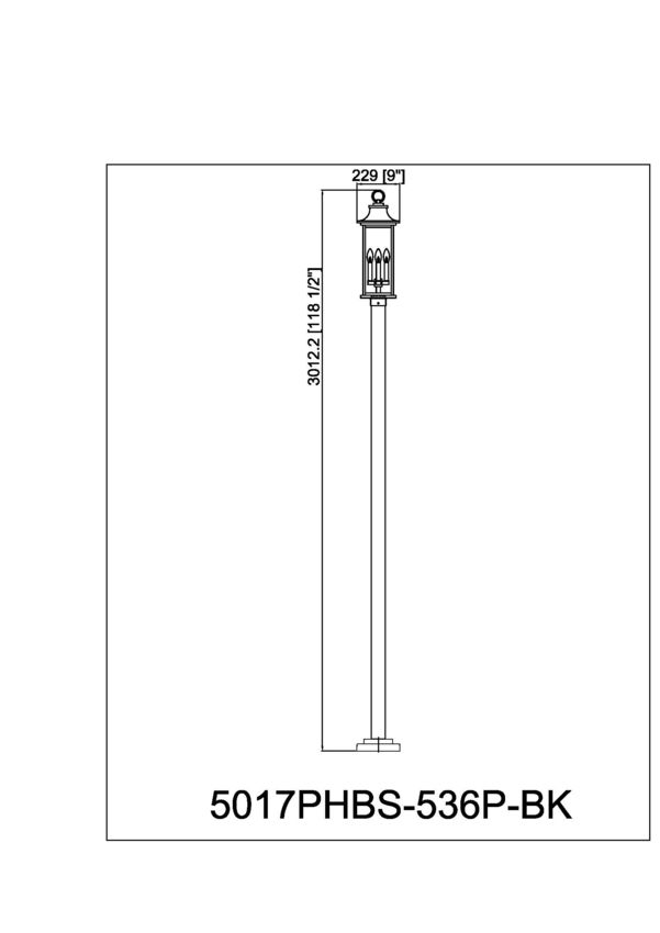Z-Lite Tiberius 9" W x 119" H 4-Light Candelabra Base Black Aluminum Clear Seedy Glass Shade Outdoor Post Mounted Fixture