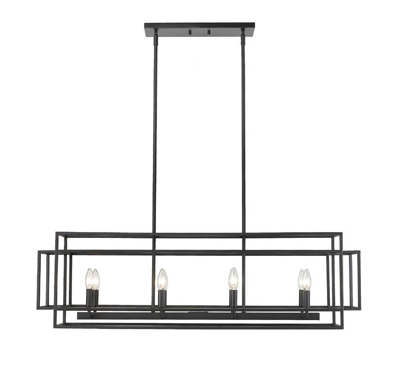 Z-Lite Titania 13" 8-Light Matte Black Steel Pendant Light