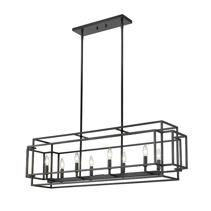 Z-Lite Titania 13" 8-Light Matte Black Steel Pendant Light